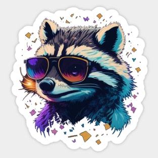 Raccoon in sunglasses Sticker